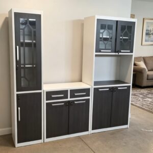 Modern Modular 5-Piece Combination Storage Unit – Premium Steel Cabinet Set with Glass Display