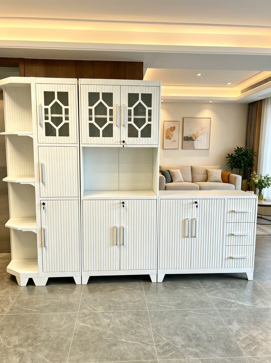 Modern 7-Piece Modular Steel Combination Unit – Premium Vertical & Horizontal Storage Set